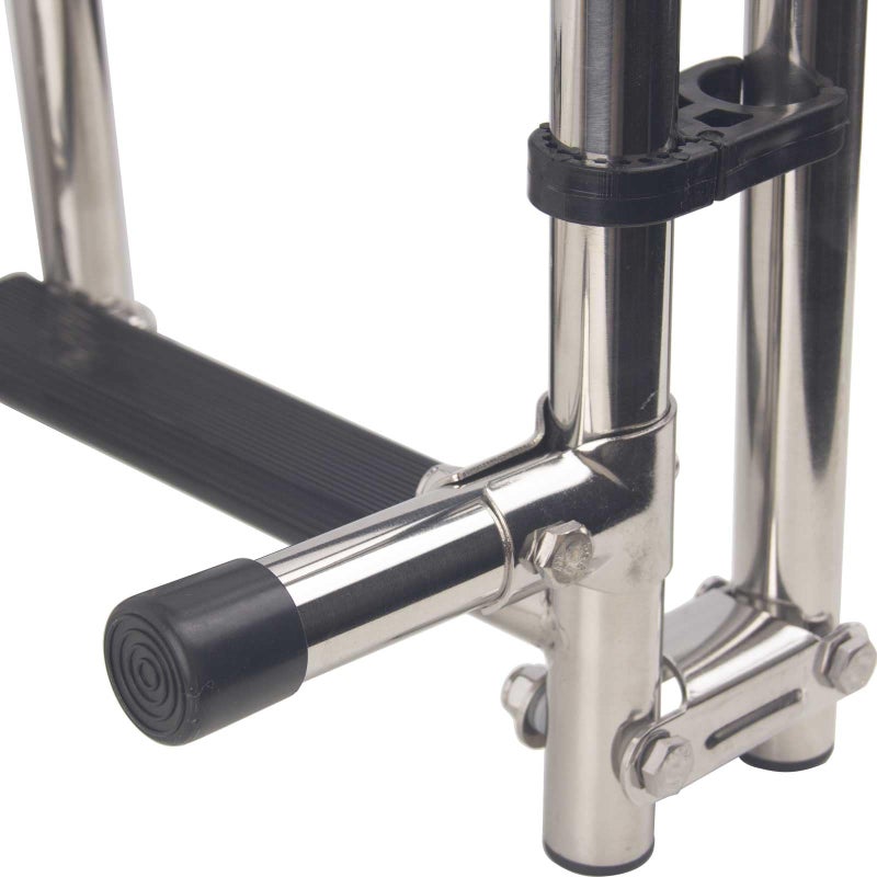 Mojiate Folding 4 Steps Boat Ladder Stainless Steel Marine Pontoon 2+2 Step for Marine Boat Yacht - Image 5